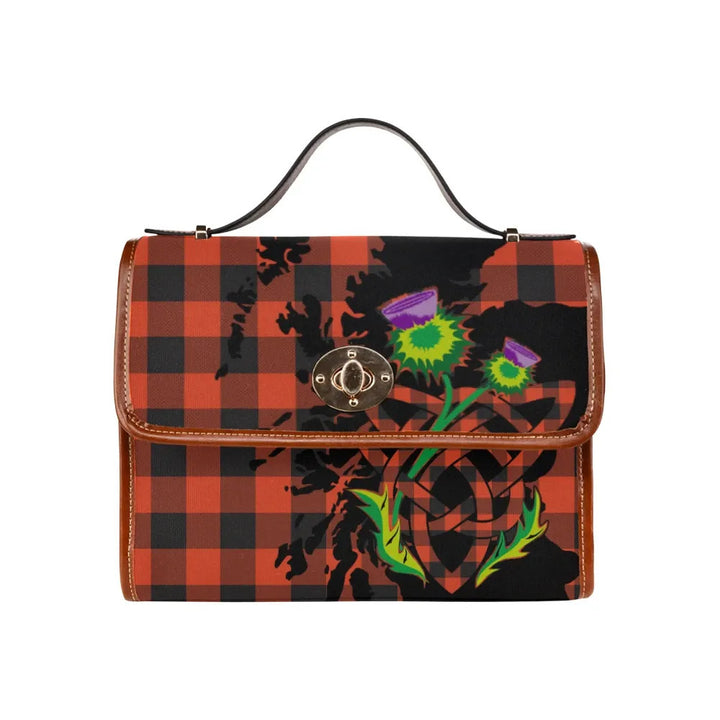 Scottish Rob Roy MacGregor Ancient Clan Tartan Waterproof Canvas Bag With Thistle Tartan Plaid 1
