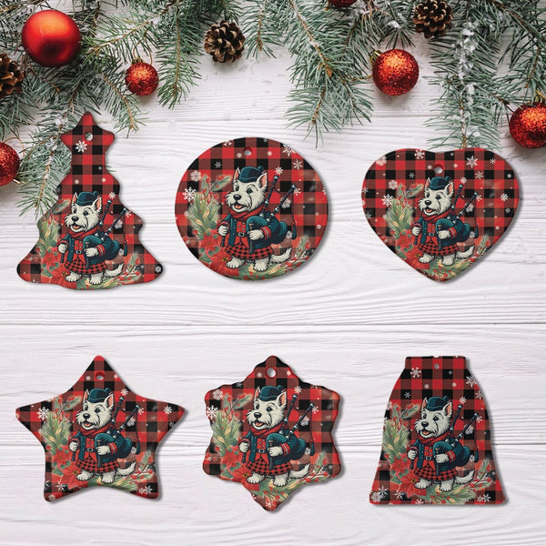 Scottish Rob Roy MacGregor Modern Clan Tartan Ceramic Ornament Cute Scottish Terrier Dog All Style Tartan Plaid