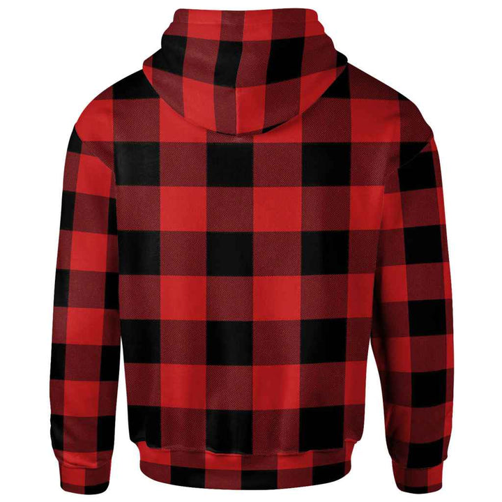 Scottish Rob Roy MacGregor Modern Clan Tartan Hoodie Back Side Tartan Plaid