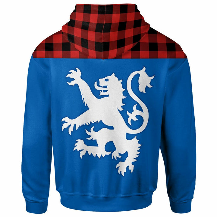 Scottish Rob Roy MacGregor Modern Clan Tartan Hoodie - Lion Rampant of Scotland With Flag back Side Tartan Plaid