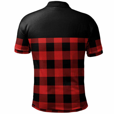 Scottish Rob Roy MacGregor Modern Clan Tartan Polo Shirt - Horizontal Style Back Side Tartan Plaid