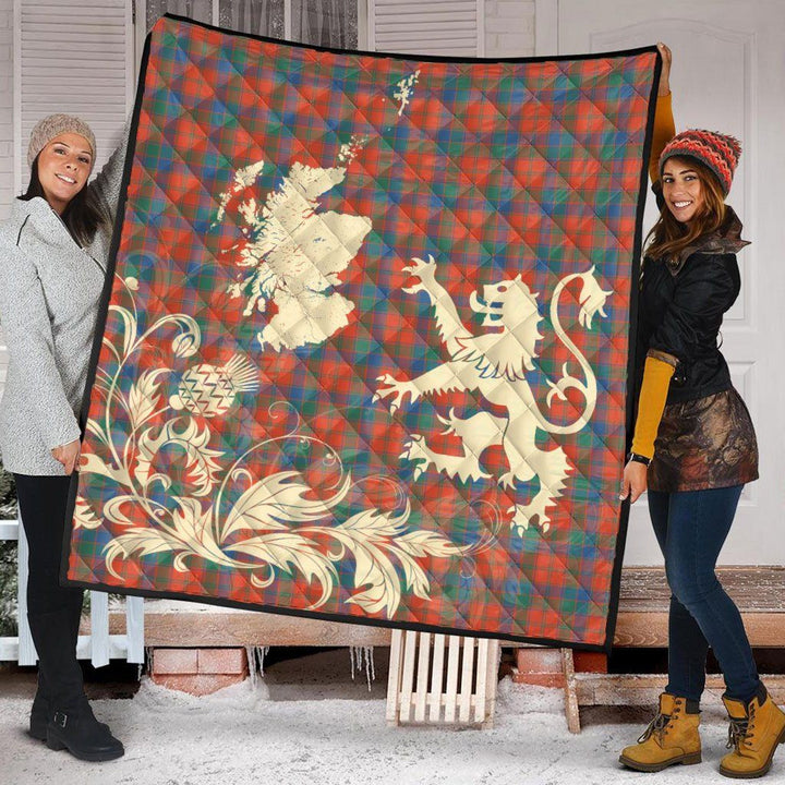 Scottish Rob Roy MacGregor Modern Clan Tartan Quilt Rampant Lion with Thistle Tartan Plaid 2