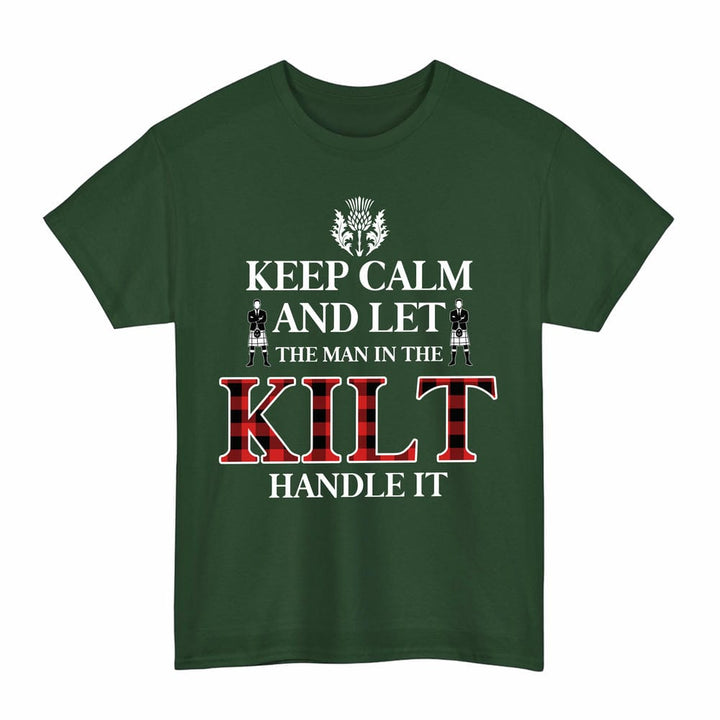 Scottish Rob Roy MacGregor Modern Clan Tartan T-Shirt - Keep Calm Tartan Plaid Forest Green Color