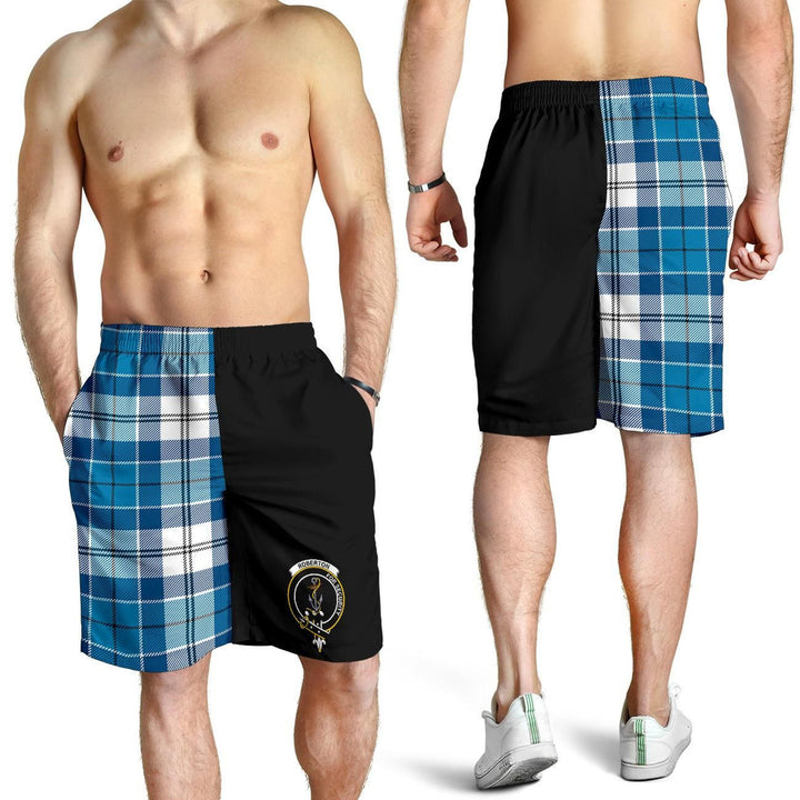 Scottish Roberton Clan Crest Tartan Half of Me Men's Shorts