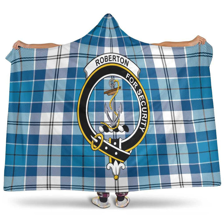 Scottish Roberton Clan Crest Tartan Hooded Blanket Tartan Plaid 1