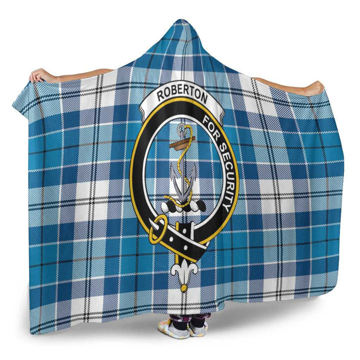 Scottish Roberton Clan Crest Tartan Hooded Blanket Tartan Plaid 2