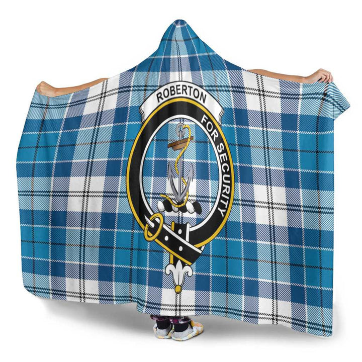 Scottish Roberton Clan Crest Tartan Hooded Blanket Tartan Plaid 3