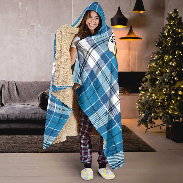Scottish Roberton Clan Crest Tartan Hooded Blanket Tartan Plaid 6
