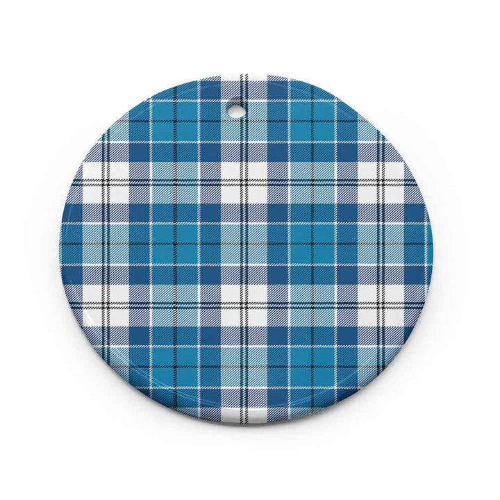 Scottish Roberton Clan Tartan Ceramic Ornament Circle Shape Tartan Plaid