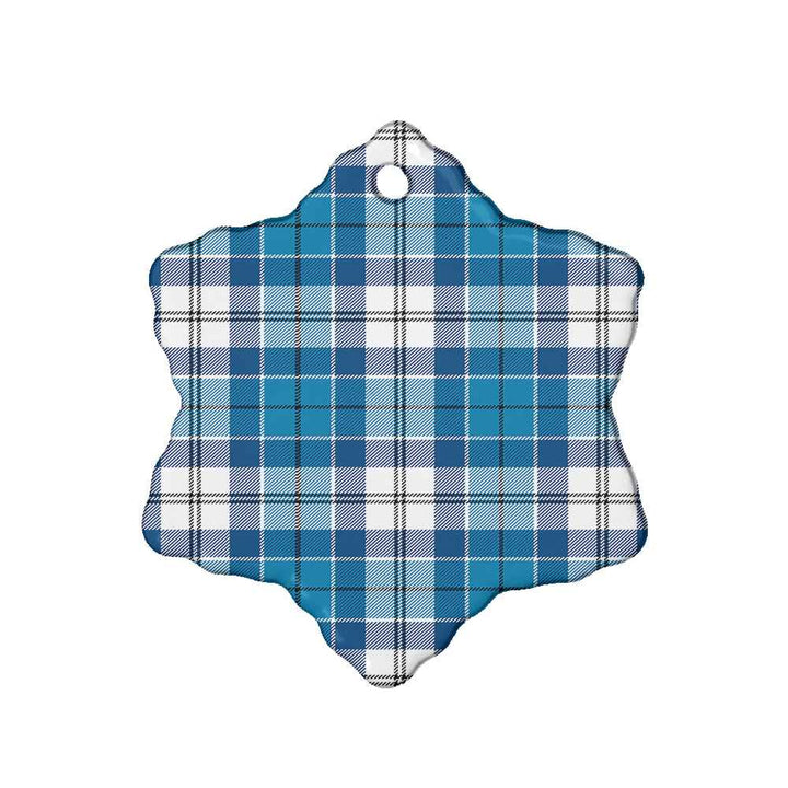 Scottish Roberton Clan Tartan Ceramic Ornament Snow Flake Shape Tartan Plaid