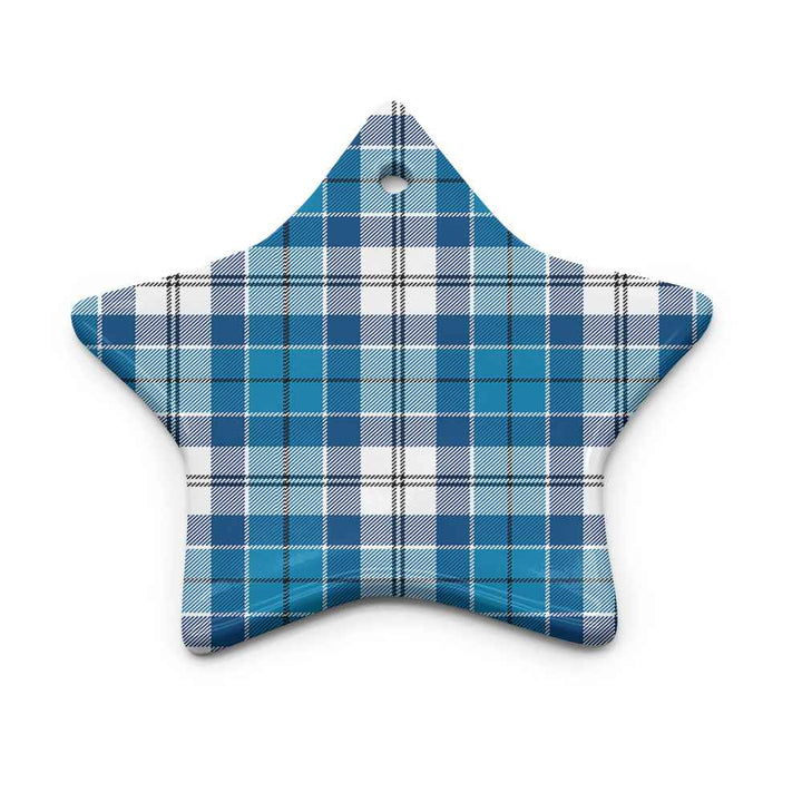 Scottish Roberton Clan Tartan Ceramic Ornament Star Shape Tartan Plaid