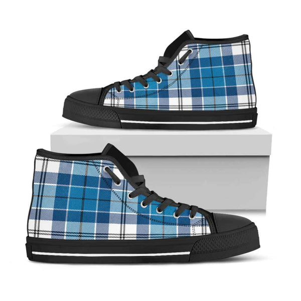 Scottish Roberton Clan Tartan High Top Shoes Black Sole Tartan Plaid