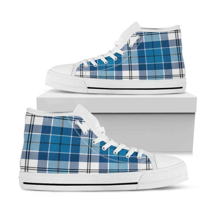 Scottish Roberton Clan Tartan High Top Shoes White Sole Tartan Plaid