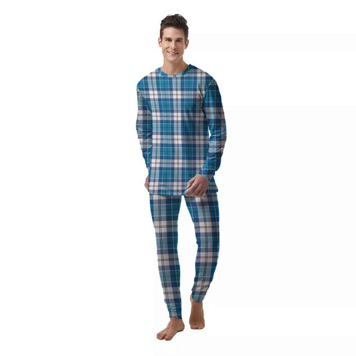 Scottish Roberton Clan Tartan Pajama Set  Men Front Side Tartan Plaid