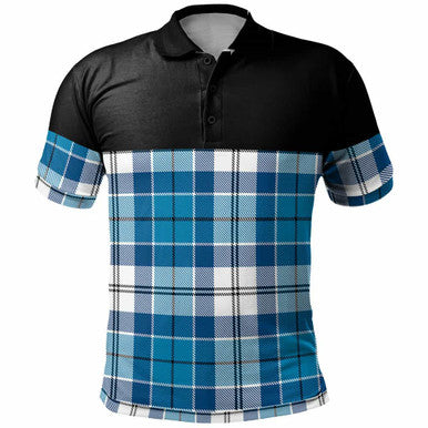 Scottish Roberton Clan Tartan Polo Shirt - Horizontal Style Front Side Tartan Plaid