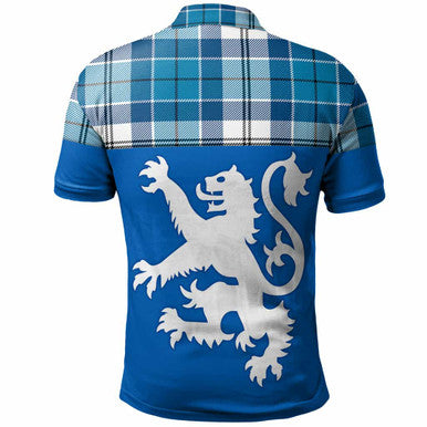 Scottish Roberton Clan Tartan Polo Shirt - Lion Rampant of Scotland With Flag Back Side Tartan Plaid