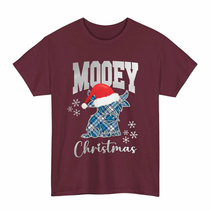 Scottish Roberton Clan Tartan T-Shirt - Mooey Christmas Tartan Plaid Maroon Color