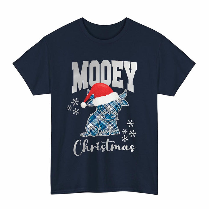 Scottish Roberton Clan Tartan T-Shirt - Mooey Christmas Tartan Plaid Navy Color