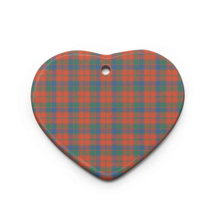 Scottish Robertson Ancient Clan Tartan Ceramic Ornament Heart Shape Tartan Plaid