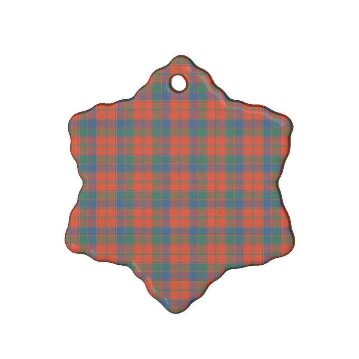 Scottish Robertson Ancient Clan Tartan Ceramic Ornament Snow Flake Shape Tartan Plaid