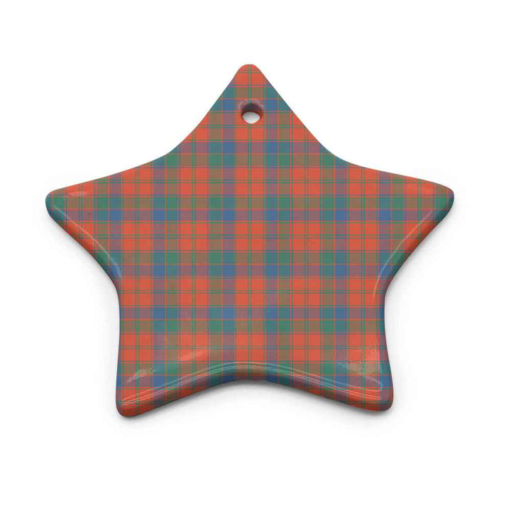 Scottish Robertson Ancient Clan Tartan Ceramic Ornament Star Shape Tartan Plaid