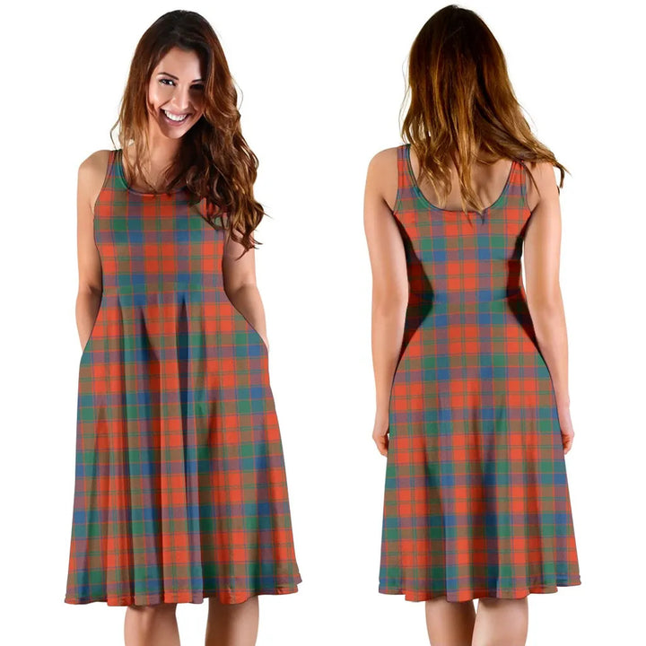 Scottish Robertson Ancient Clan Tartan Women Midi Dress