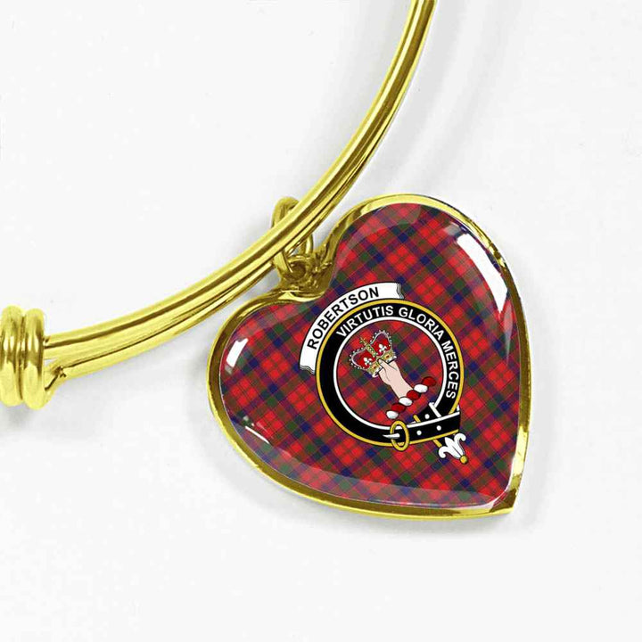 Scottish Robertson Clan Crest Tartan Bangle Heart Tartan Plaid 2