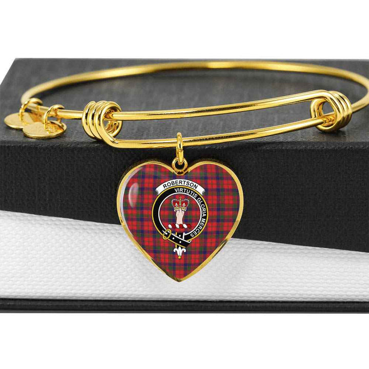 Scottish Robertson Clan Crest Tartan Bangle Heart Tartan Plaid 6