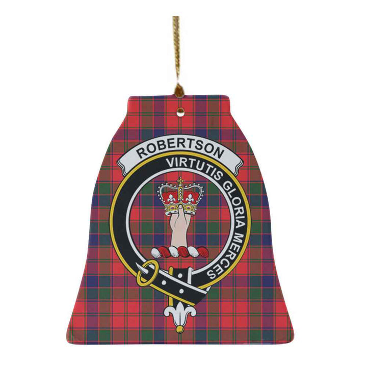 Scottish Robertson Clan Crest Tartan Ceramic Ornament Bell Shape Tartan Plaid