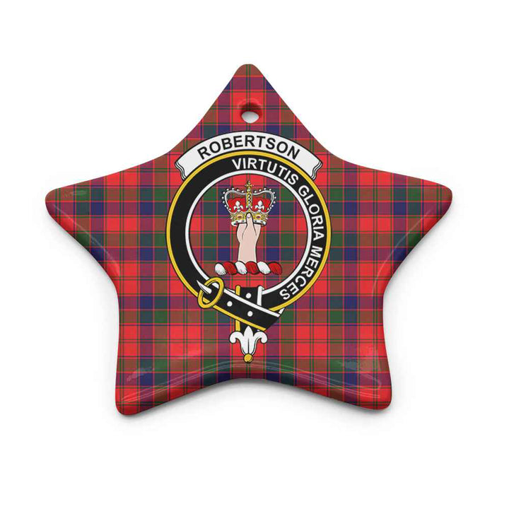 Scottish Robertson Clan Crest Tartan Ceramic Ornament Star Shape Tartan Plaid