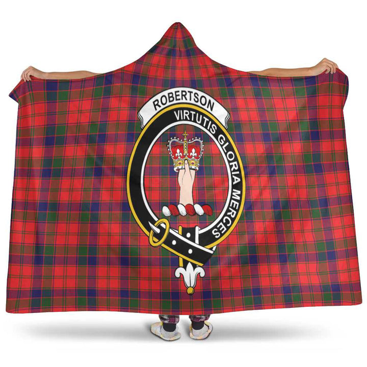Scottish Robertson Clan Crest Tartan Hooded Blanket Tartan Plaid 1