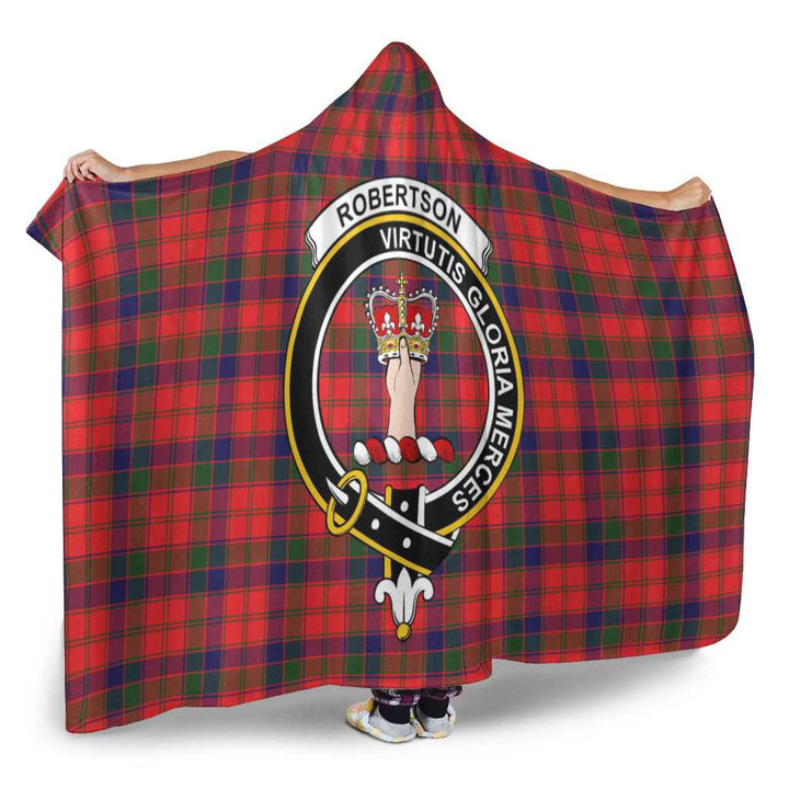 Scottish Robertson Clan Crest Tartan Hooded Blanket Tartan Plaid 2