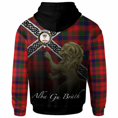 Scottish Robertson Clan Crest Tartan Hoodie - Scotland Lion Back Side Tartan Plaid