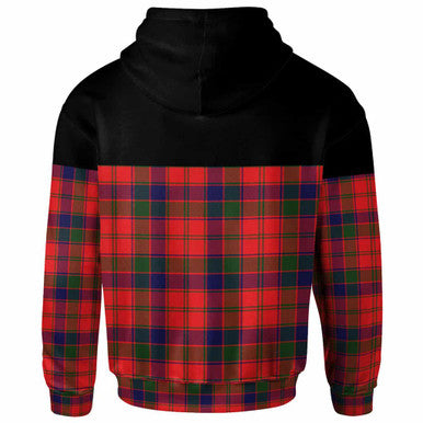 Scottish Robertson Clan Crest Tartan Hoodie - Horizontal Style Back Side Tartan Plaid