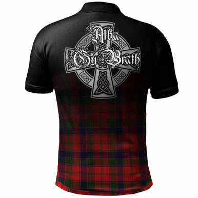 Scottish Robertson Clan Crest Tartan Polo Shirt - Alba Gu Brath Family Crest Celtic Inspired Back Side Tartan Plaid