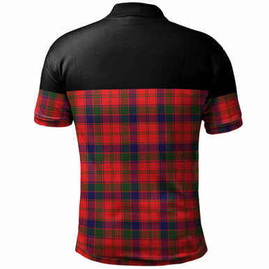 Scottish Robertson Clan Crest Tartan Polo Shirt - Horizontal Style Back Side Tartan Plaid