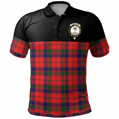 Scottish Robertson Clan Crest Tartan Polo Shirt - Horizontal Style Front Side Tartan Plaid