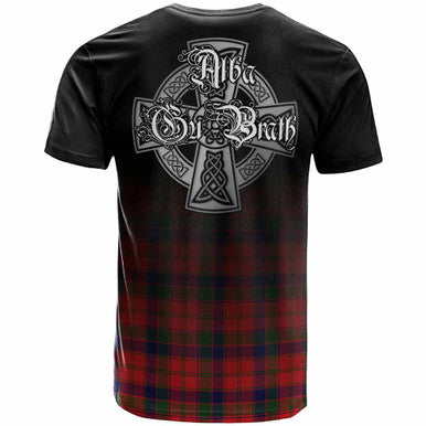 Scottish Robertson Clan Crest Tartan T-Shirt - Alba Gu Brath Family Crest Celtic Inspired Back Side Tartan Plaid