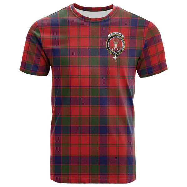 Scottish Robertson Clan Crest Tartan T-Shirt Front Side Tartan Plaid
