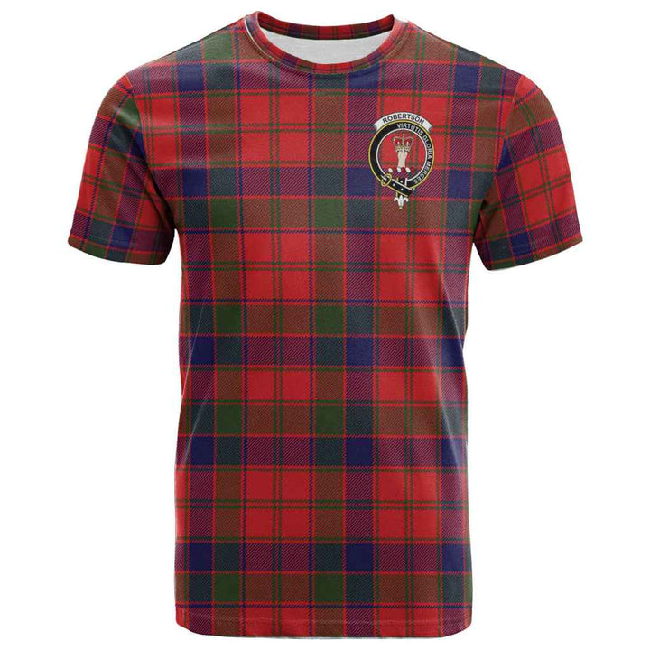 Scottish Robertson Clan Crest Tartan T-Shirt Front Side Tartan Plaid