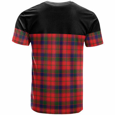 Scottish Robertson Clan Crest Tartan T-Shirt - Horizontal Style Back Side Tartan Plaid