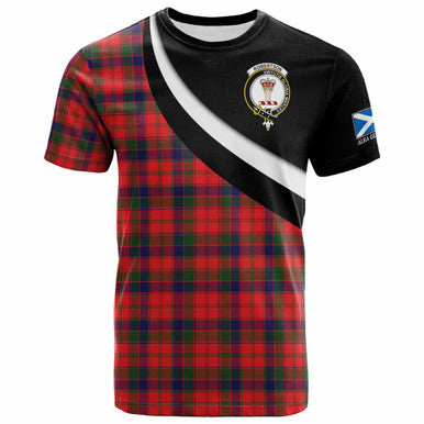Scottish Robertson Clan Crest Tartan T-Shirt - Scotland Forever Style Front Side Tartan Plaid