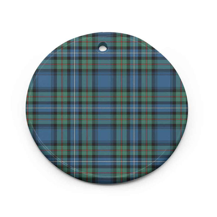 Scottish Robertson Hunting Ancient Clan Tartan Ceramic Ornament Circle Shape Tartan Plaid