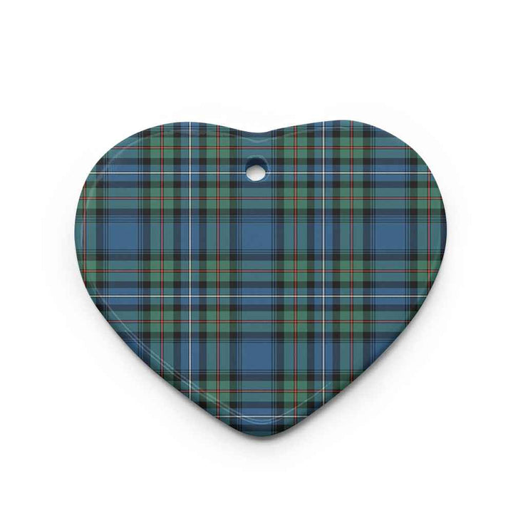 Scottish Robertson Hunting Ancient Clan Tartan Ceramic Ornament Heart Shape Tartan Plaid