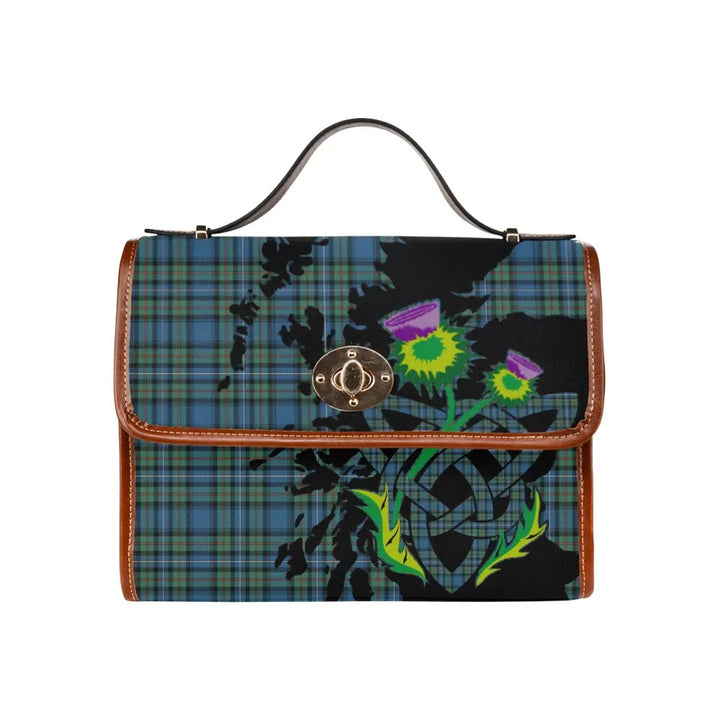 Scottish Robertson Hunting Ancient Clan Tartan Waterproof Canvas Bag With Thistle Tartan Plaid 1