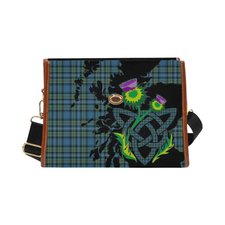 Scottish Robertson Hunting Ancient Clan Tartan Waterproof Canvas Bag With Thistle Tartan Plaid 2
