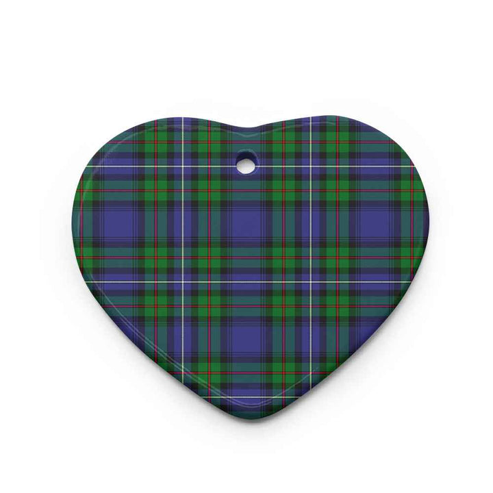 Scottish Robertson Hunting Modern Clan Tartan Ceramic Ornament Heart Shape Tartan Plaid