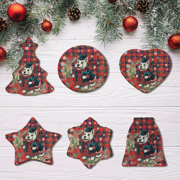 Scottish Robertson Modern Clan Tartan Ceramic Ornament Cute Scottish Terrier Dog All Style Tartan Plaid