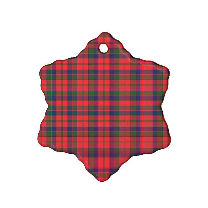 Scottish Robertson Modern Clan Tartan Ceramic Ornament Snow Flake Shape Tartan Plaid