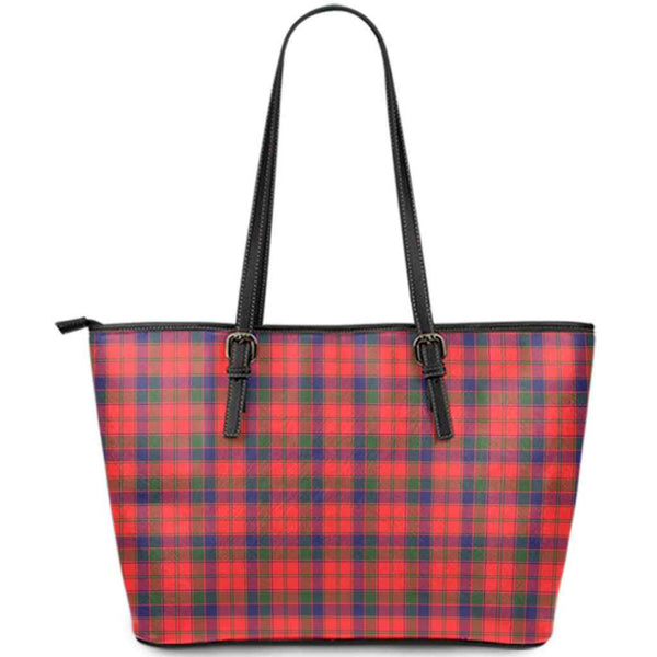 Scottish Robertson Modern Clan Tartan Leather Tote Tartan Plaid